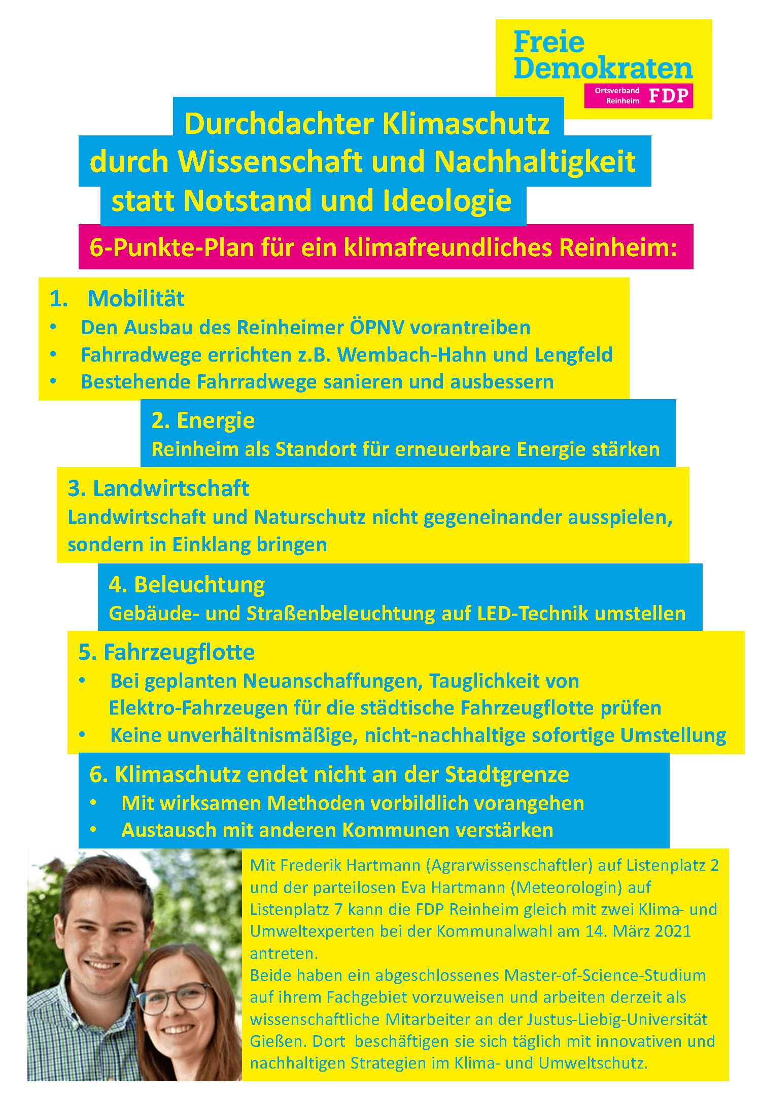 Unsere 6-Punkte-Plan für ein klimafreundliches Reinheim